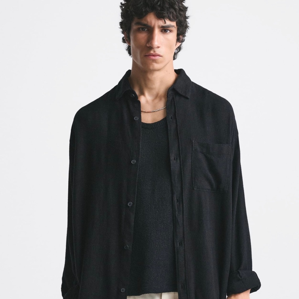 Zara NWOT Long Sleeve relaxed fit shirt, Men’s Large